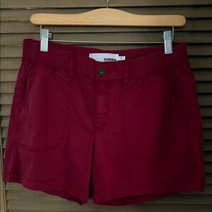 Sonoma Women's Deep Red Cargo Shorts